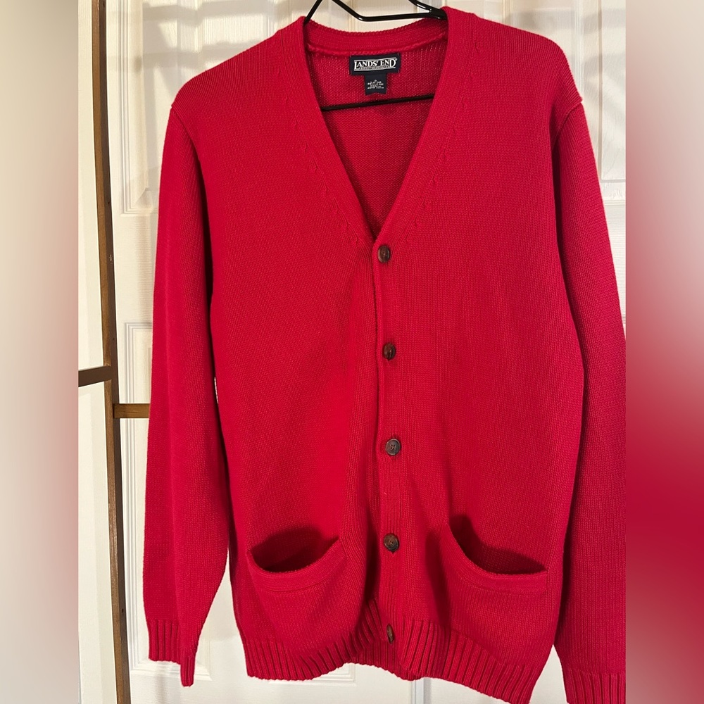 Lands end red sweater